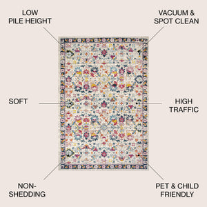 Modern Persian Boho Floral Area Rug