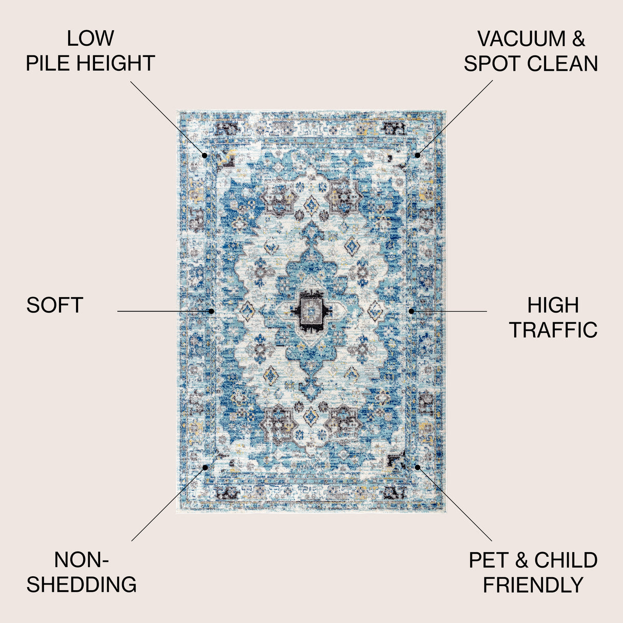 Modern Persian Boho Vintage Area Rug