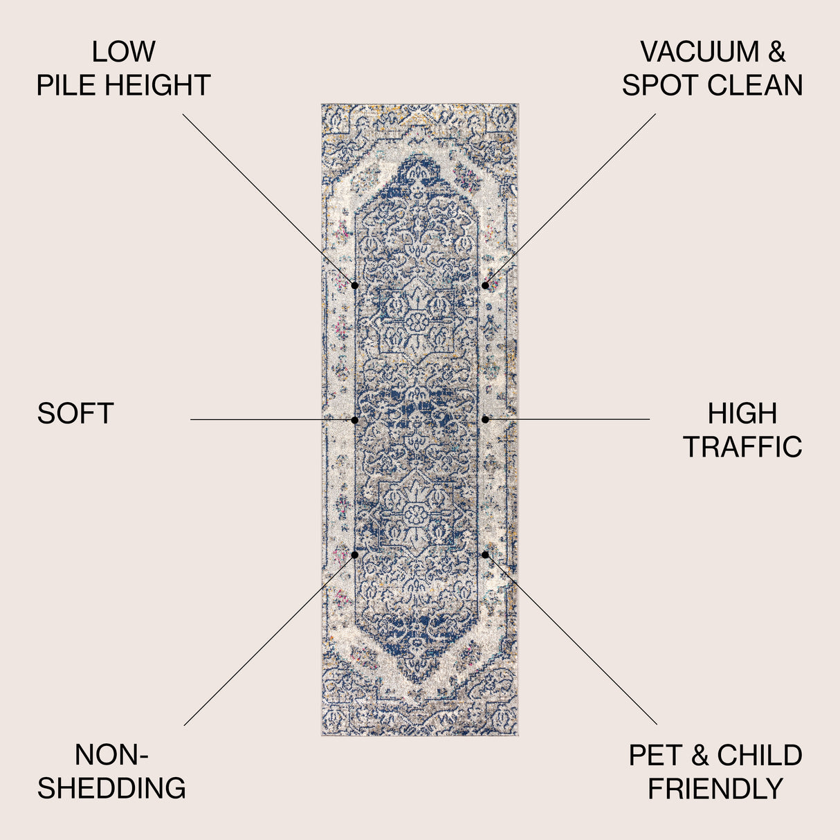 Modern Persian Boho Runner Rug