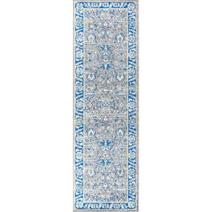 Gray Modern Persian Boho Floral Runner Rug