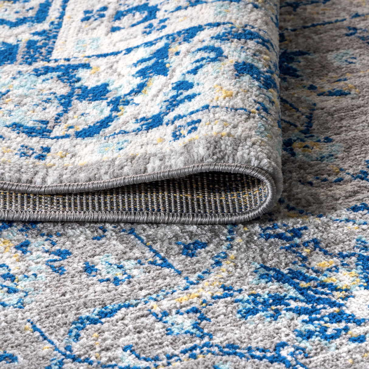 Gray Modern Persian Boho Floral Runner Rug