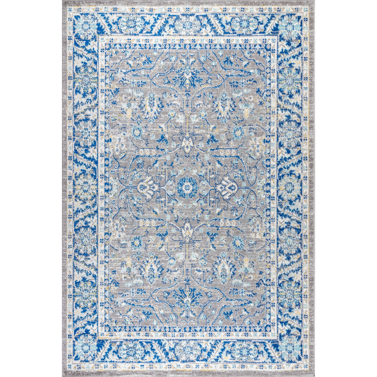 Gray Modern Persian Boho Floral Area Rug