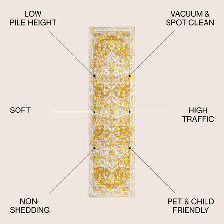 Audrey Bohemian Ornate Medallion Runner Rug