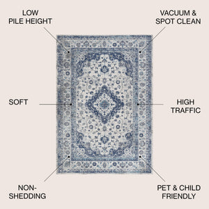 Indhira Ornate Medallion Persian Area Rug