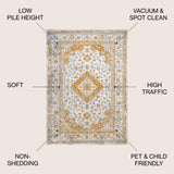 Indhira Ornate Medallion Persian Area Rug