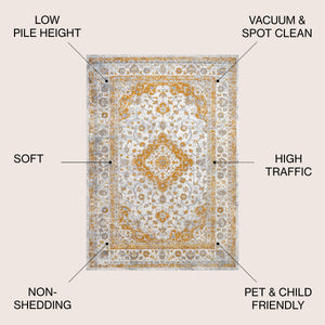 Indhira Ornate Medallion Persian Area Rug