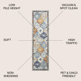 Kirman Bohemian Medallion Runner Rug