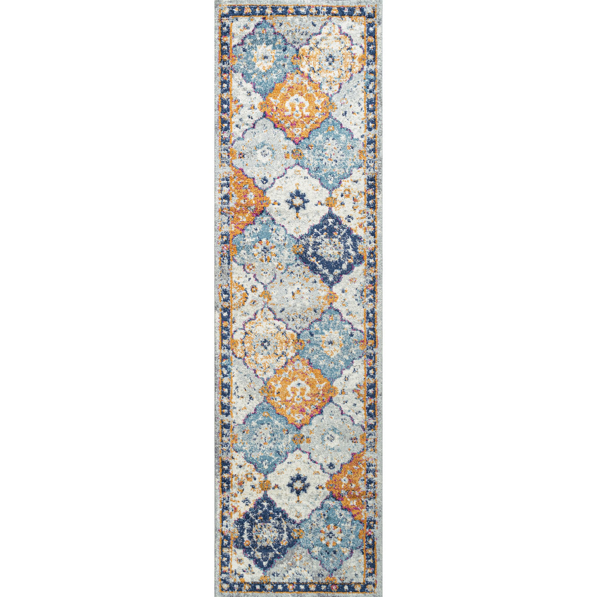 Kirman Bohemian Medallion Runner Rug
