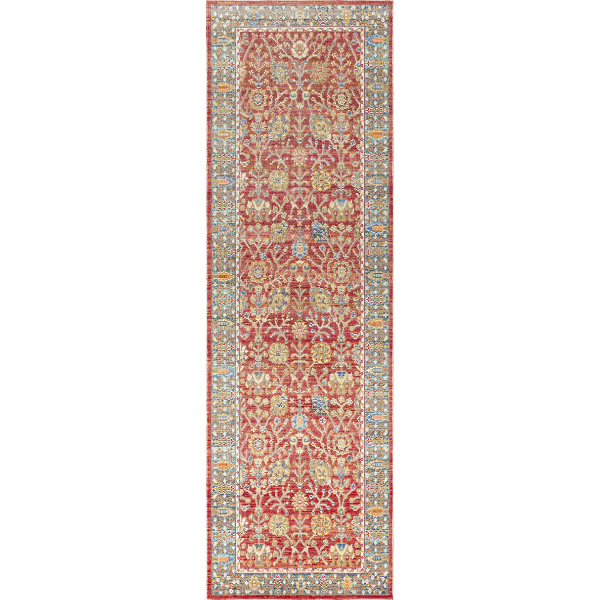 India Flower and Vine Runner Rug