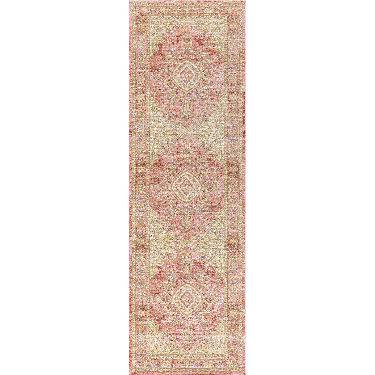 Khilana Floral Medallion Chambray Runner Rug