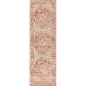Khilana Floral Medallion Chambray Runner Rug