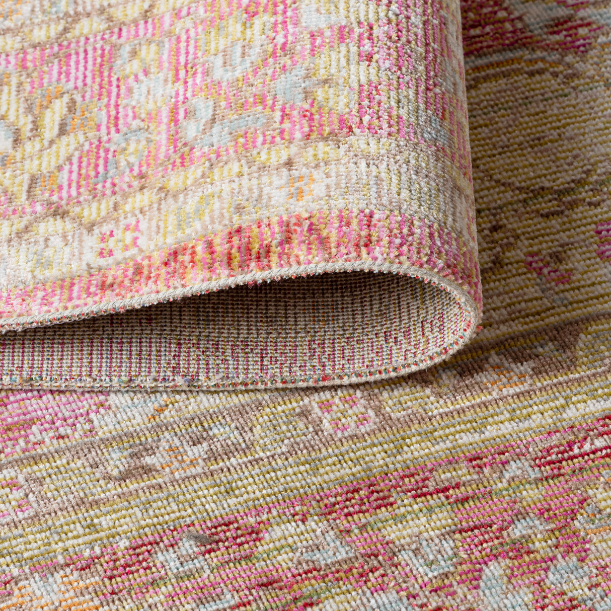 Khilana Floral Medallion Chambray Runner Rug