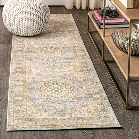 Khilana-Floral-Medallion-Chambray-Runner-Rug-Runner-Rugs