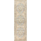 Khilana Floral Medallion Chambray Runner Rug