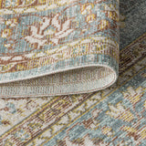 Khilana Floral Medallion Chambray Runner Rug