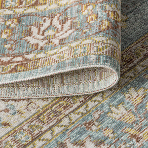 Khilana Floral Medallion Chambray Runner Rug