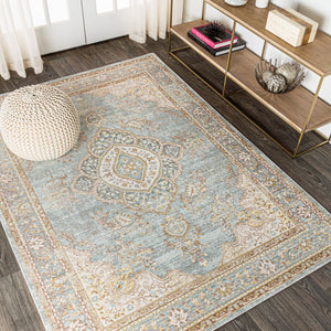 Khilana-Floral-Medallion-Chambray-Area-Rug-Area-Rugs