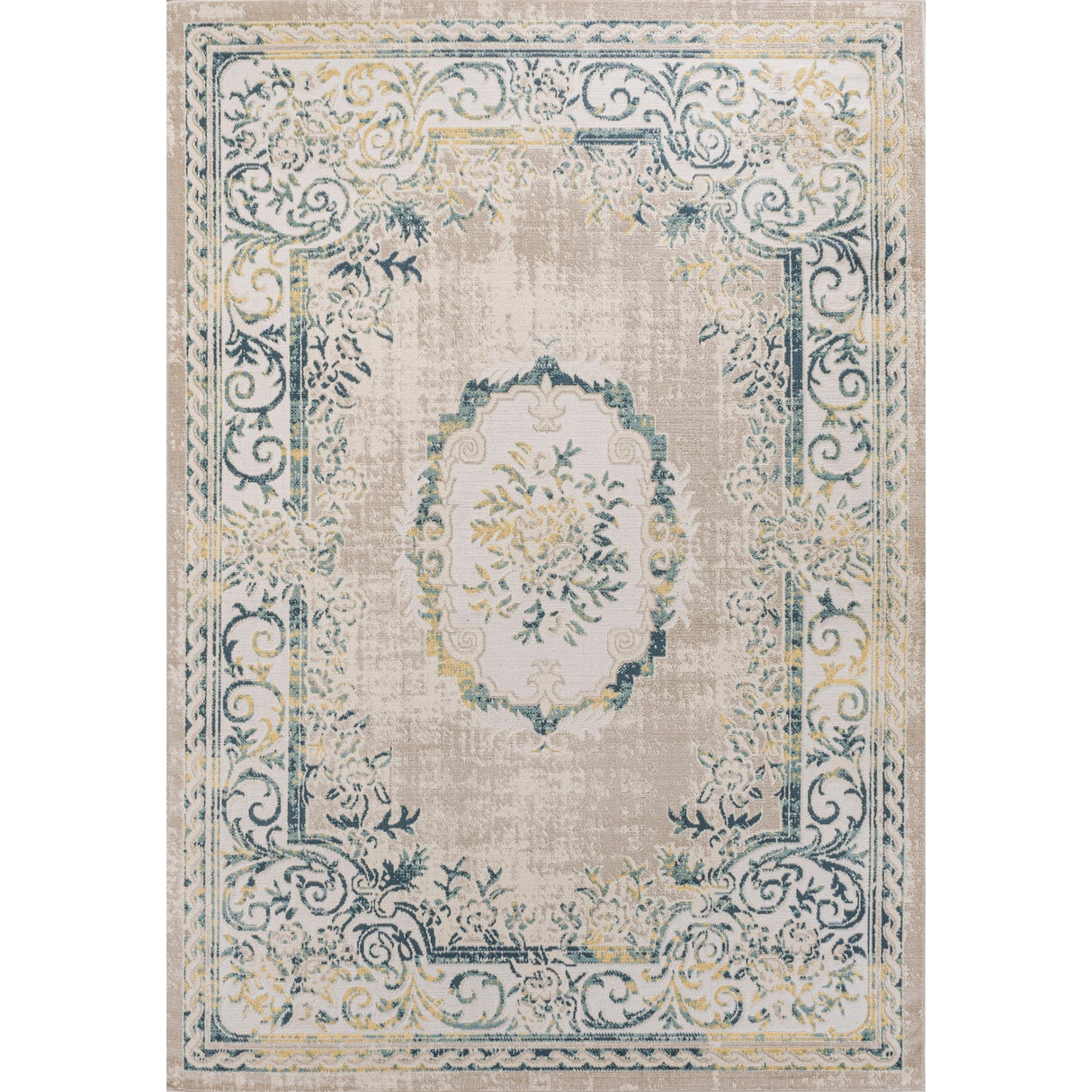 Rosalia Cottage Medallion Vintage Area Rug