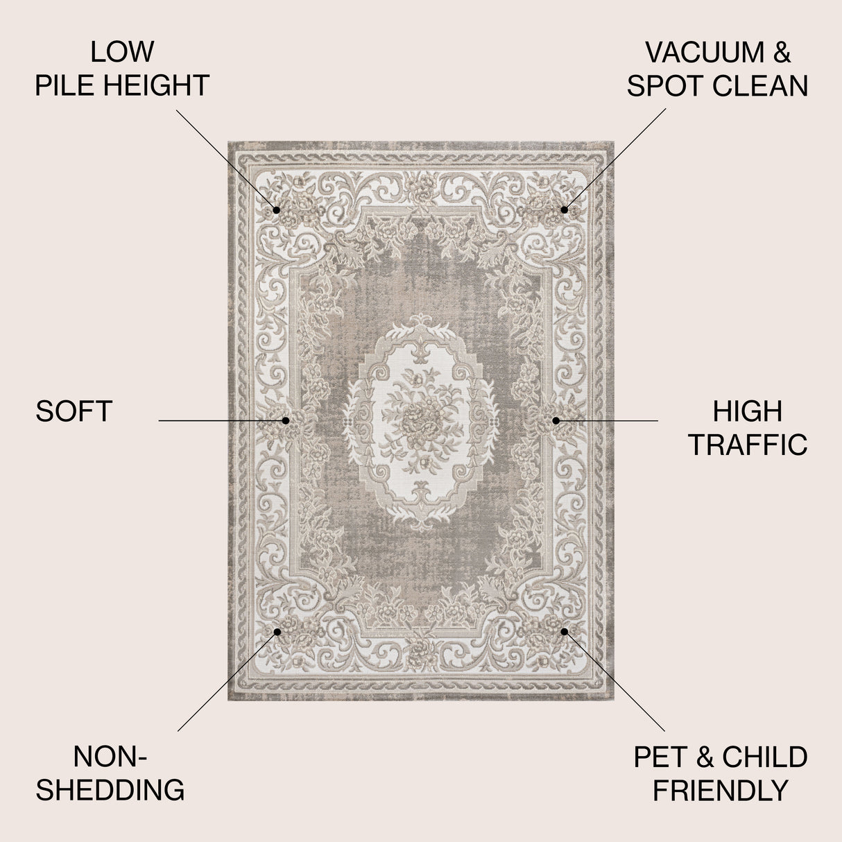 Rosalia Cottage Medallion Vintage Area Rug