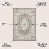Rosalia Cottage Medallion Vintage Area Rug