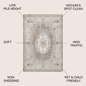 Rosalia Cottage Medallion Vintage Area Rug