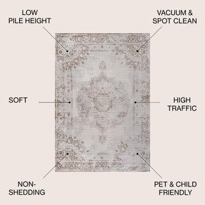 Rosalia Cottage Medallion Plush Area Rug