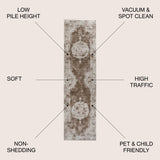 Rosalia Cottage Medallion Plush Runner Rug