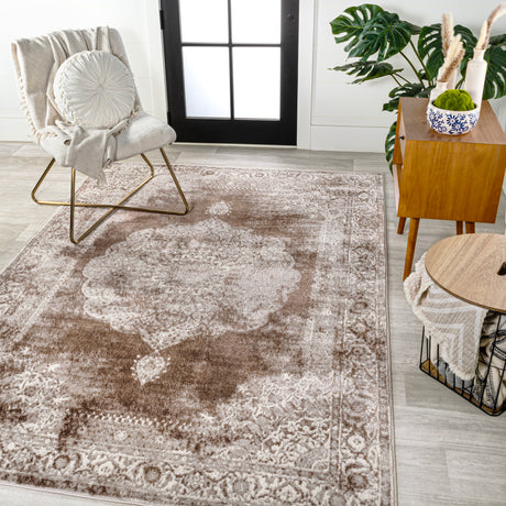 Rosalia Cottage Medallion Plush Area Rug