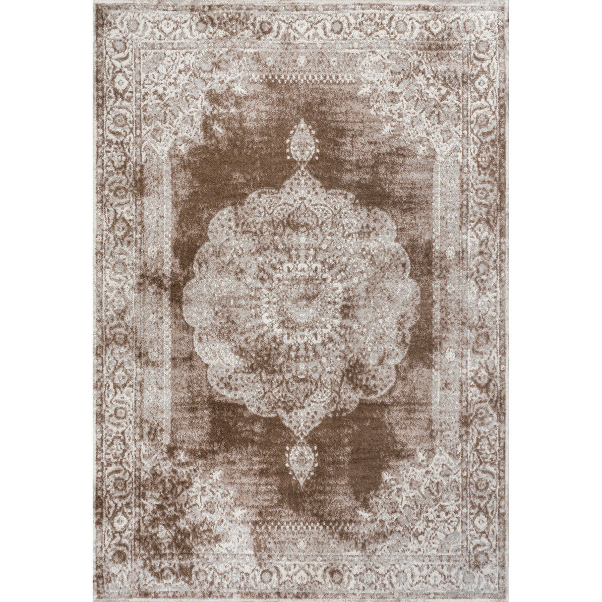 Rosalia Cottage Medallion Plush Area Rug