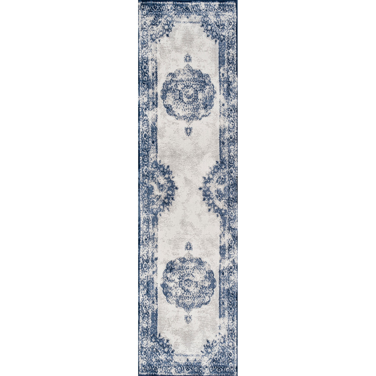 Rosalia Cottage Medallion Woven Runner Rug