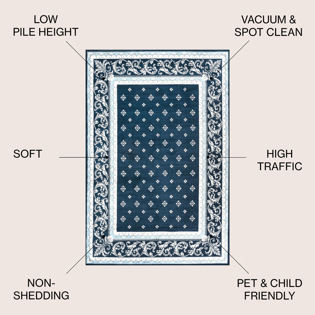 Acanthus French Border Area Rug