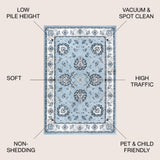 Cherie French Cottage Area Rug 4 Size/6 Colors Available