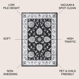 Cherie French Cottage Area Rug 4 Size/6 Colors Available