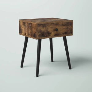 Mid-Century Modern Farmhouse Bedroom 1-Drawer Nightstand End Table