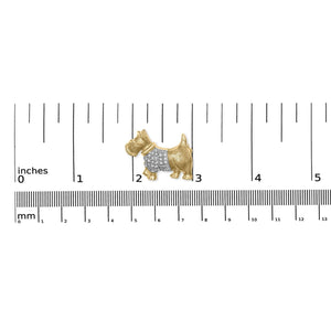18K Yellow Gold1/3 Cttw Diamond Scottish Terrier Brooch Pin and Pendant with Satin Finish (G-H Color, VS2-SI1 Clarity) - NO CHAIN INCLUDED