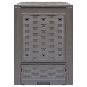 Set of 2 - Outdoor Garden 158 Gallon Compost Bin Set in Brown Plastic Rattan