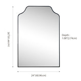 Lindie Medium Scalloped-Top Metal Framed Wall Mounted Mirror