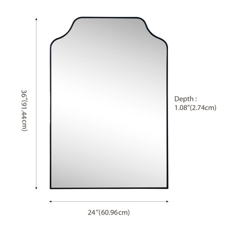 Lindie Medium Scalloped-Top Metal Framed Wall Mounted Mirror