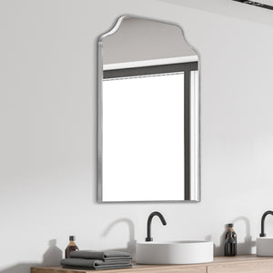Lindie Medium Scalloped-Top Metal Framed Wall Mounted Mirror