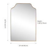 Lindie Medium Scalloped-Top Metal Framed Wall Mounted Mirror
