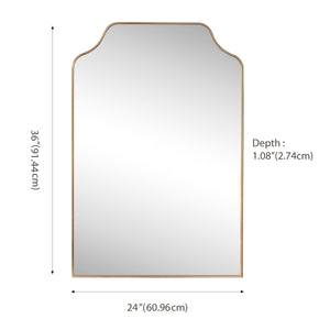 Lindie Medium Scalloped-Top Metal Framed Wall Mounted Mirror