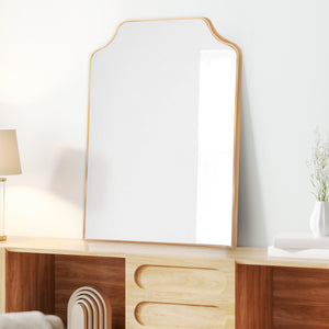 Lindie Medium Scalloped-Top Metal Framed Wall Mounted Mirror