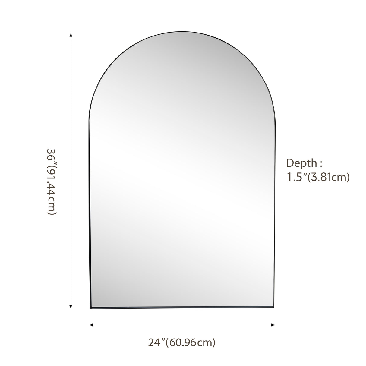 Elodie Medium Arched Metal Framed Wall Mounted Mirror