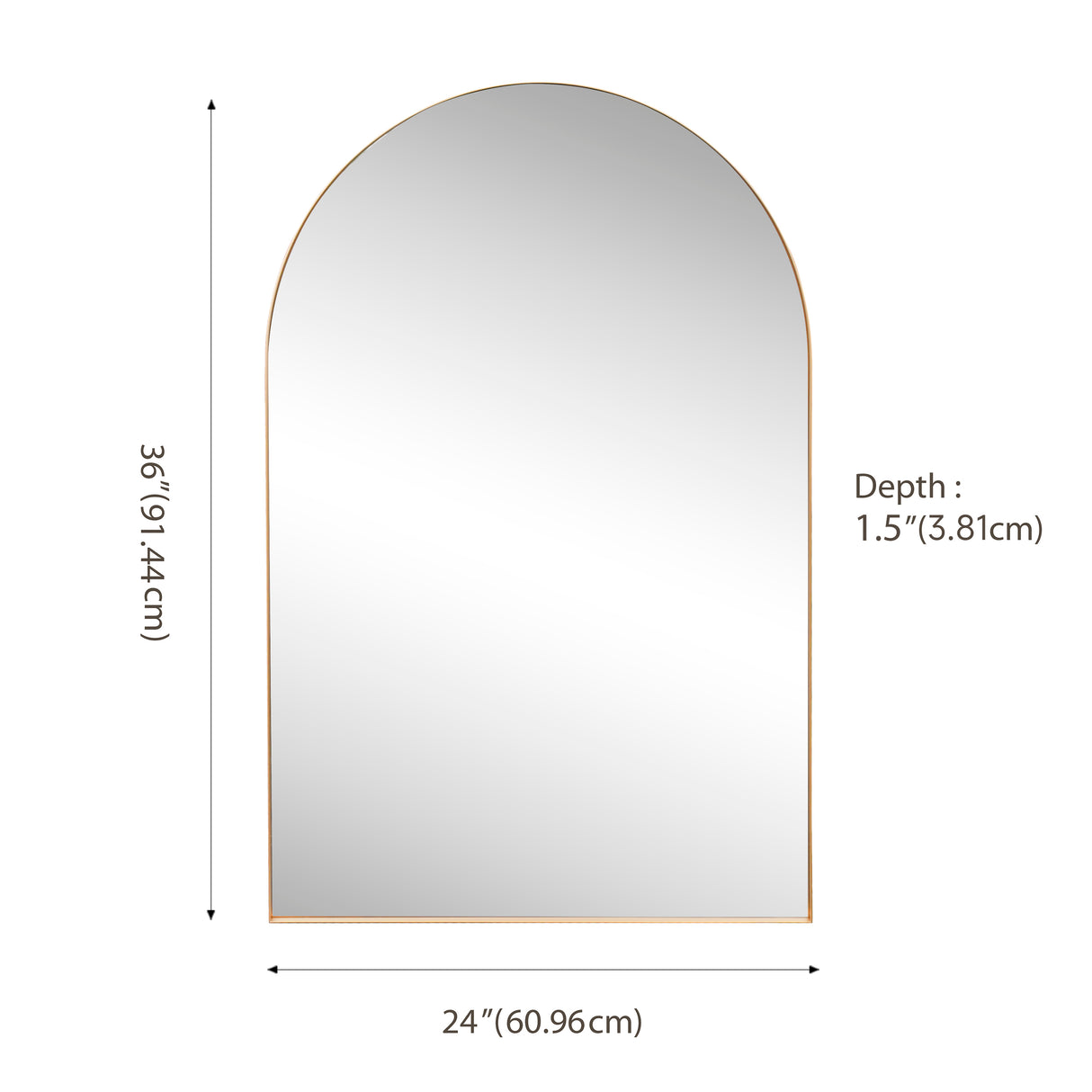 Elodie Medium Arched Metal Framed Wall Mounted Mirror