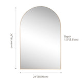 Elodie Medium Arched Metal Framed Wall Mounted Mirror
