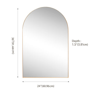 Elodie Medium Arched Metal Framed Wall Mounted Mirror