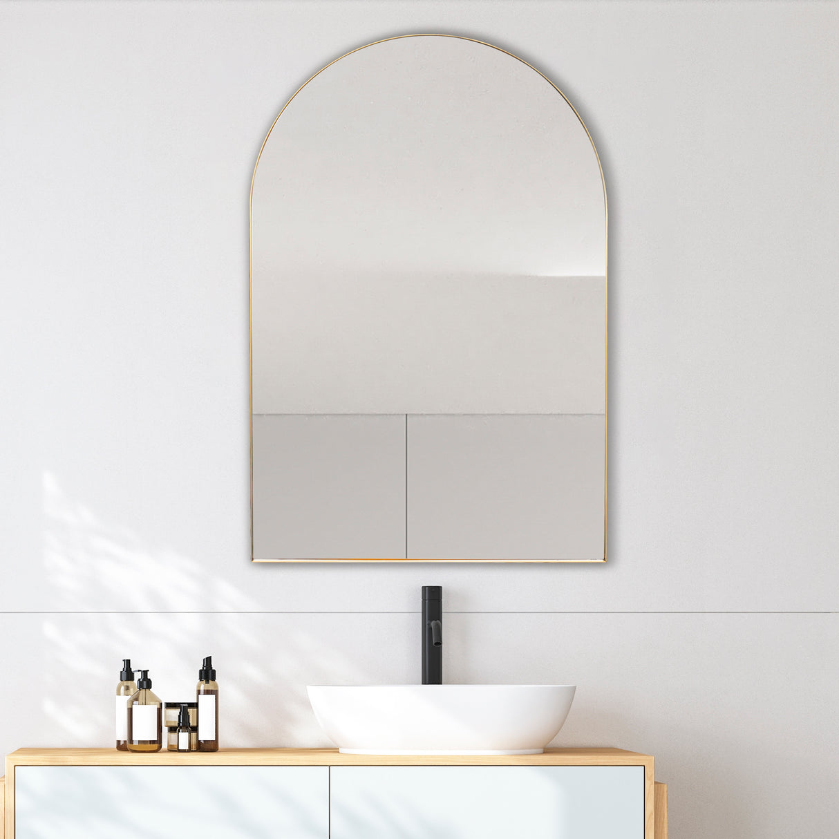 Elodie Medium Arched Metal Framed Wall Mounted Mirror