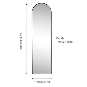 Adrian Large Arched Metal Framed Floor Full-Length Mirror