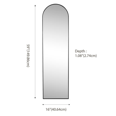 Adrian Large Arched Metal Framed Floor Full-Length Mirror