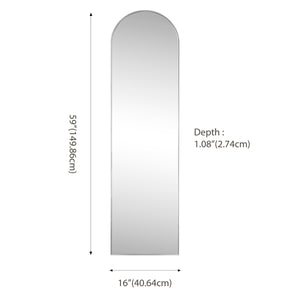 Adrian Large Arched Metal Framed Floor Full-Length Mirror